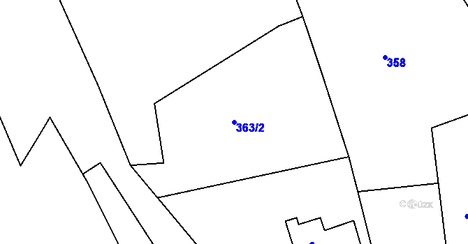 Parcela st. 363/2 v KÚ Neštěmice, Katastrální mapa