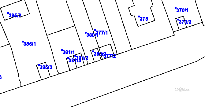 Parcela st. 377/2 v KÚ Neštěmice, Katastrální mapa