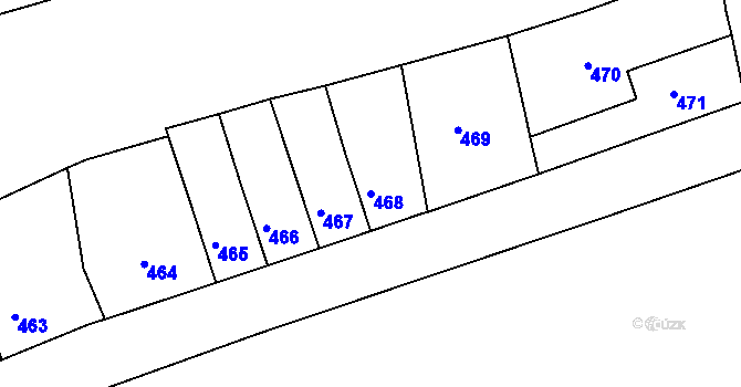 Parcela st. 468 v KÚ Neštěmice, Katastrální mapa