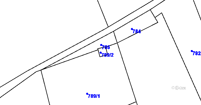 Parcela st. 789/2 v KÚ Neštěmice, Katastrální mapa