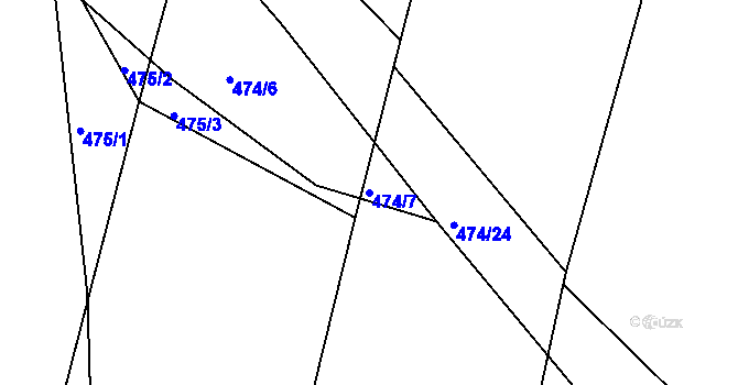 Parcela st. 474/7 v KÚ Neštětice, Katastrální mapa