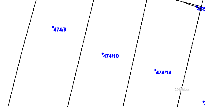 Parcela st. 474/10 v KÚ Neštětice, Katastrální mapa
