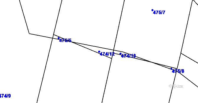 Parcela st. 474/12 v KÚ Neštětice, Katastrální mapa