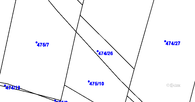 Parcela st. 474/26 v KÚ Neštětice, Katastrální mapa