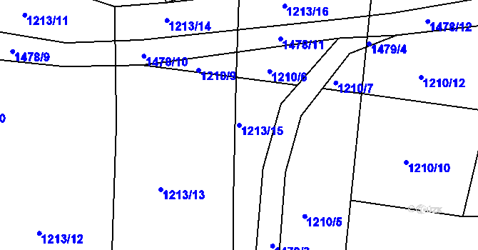 Parcela st. 1213/15 v KÚ Neštětice, Katastrální mapa