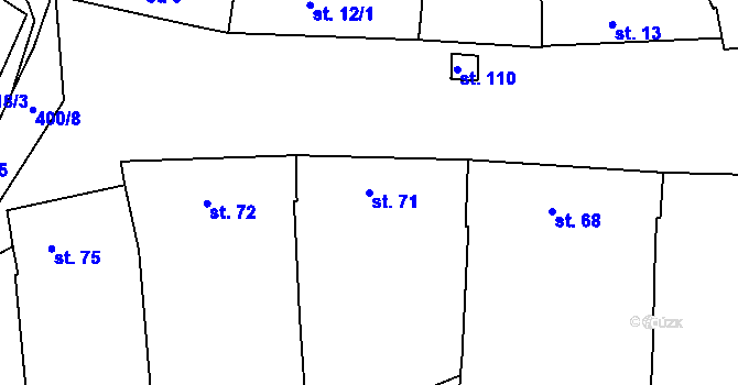 Parcela st. 71 v KÚ Nětčice, Katastrální mapa