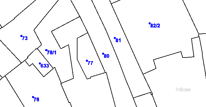 Parcela st. 80 v KÚ Nětčice, Katastrální mapa