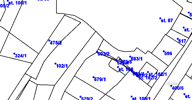Parcela st. 100/2 v KÚ Nětčice, Katastrální mapa