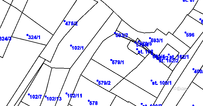 Parcela st. 100/7 v KÚ Nětčice, Katastrální mapa