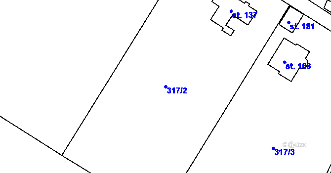 Parcela st. 317/2 v KÚ Nětčice, Katastrální mapa