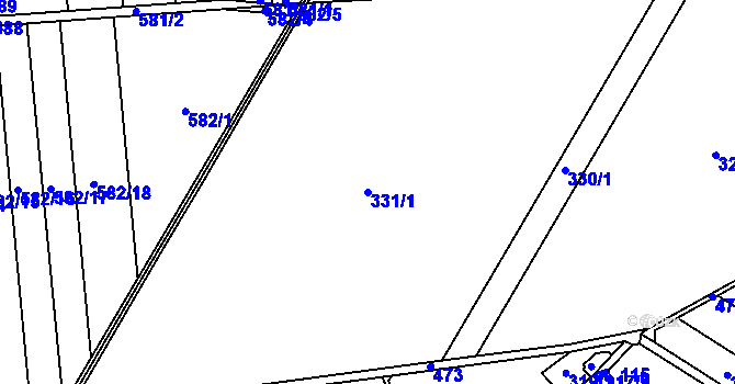 Parcela st. 331/1 v KÚ Nětčice, Katastrální mapa