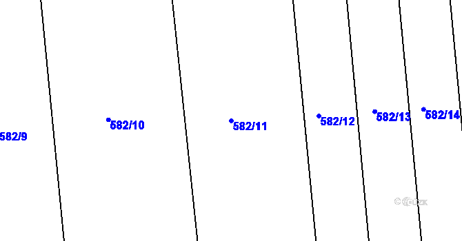 Parcela st. 582/11 v KÚ Nětčice, Katastrální mapa