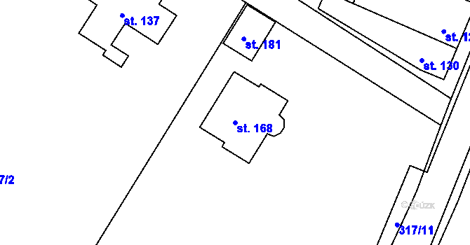 Parcela st. 168 v KÚ Nětčice, Katastrální mapa