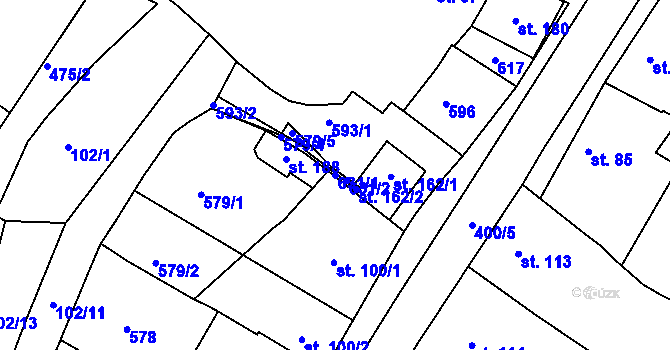 Parcela st. 631/1 v KÚ Nětčice, Katastrální mapa