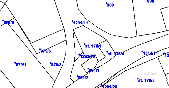 Parcela st. 178/1 v KÚ Netěchovice, Katastrální mapa