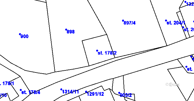 Parcela st. 178/2 v KÚ Netěchovice, Katastrální mapa