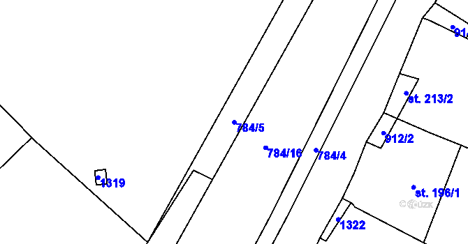 Parcela st. 784/5 v KÚ Netěchovice, Katastrální mapa