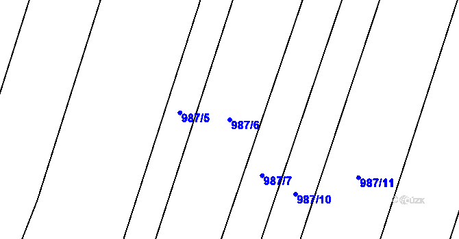 Parcela st. 987/6 v KÚ Netěchovice, Katastrální mapa