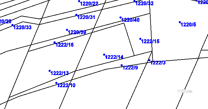 Parcela st. 1222/14 v KÚ Netěchovice, Katastrální mapa