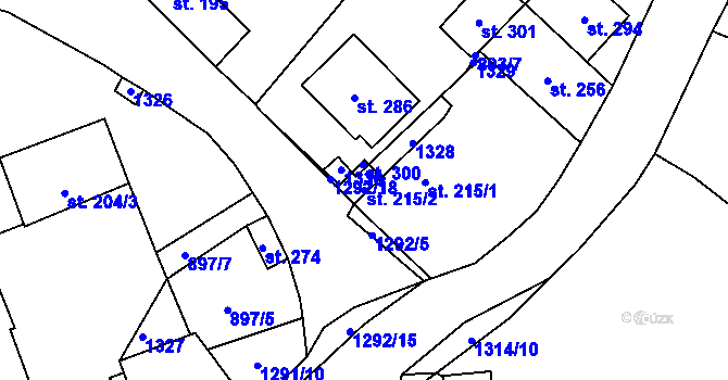 Parcela st. 215/2 v KÚ Netěchovice, Katastrální mapa