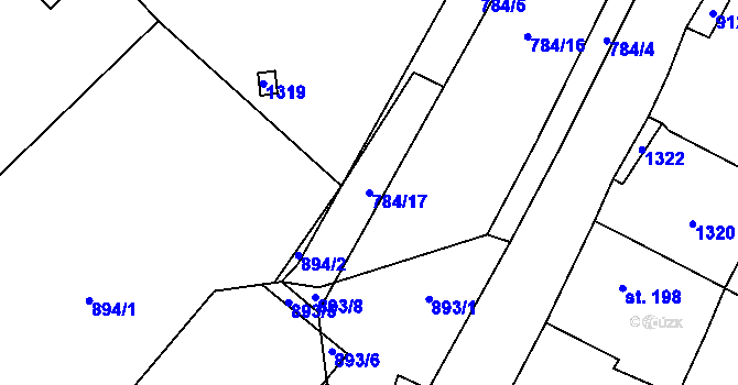 Parcela st. 784/17 v KÚ Netěchovice, Katastrální mapa
