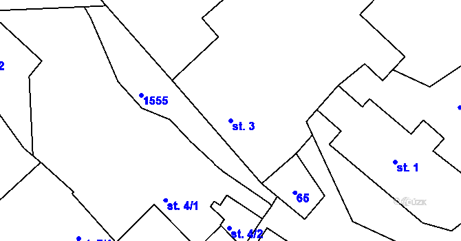 Parcela st. 3 v KÚ Netín, Katastrální mapa