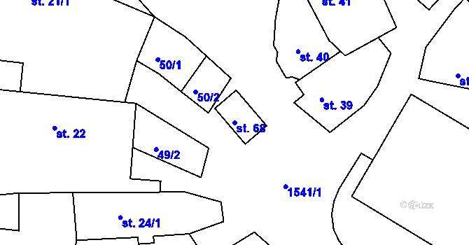 Parcela st. 68 v KÚ Netín, Katastrální mapa