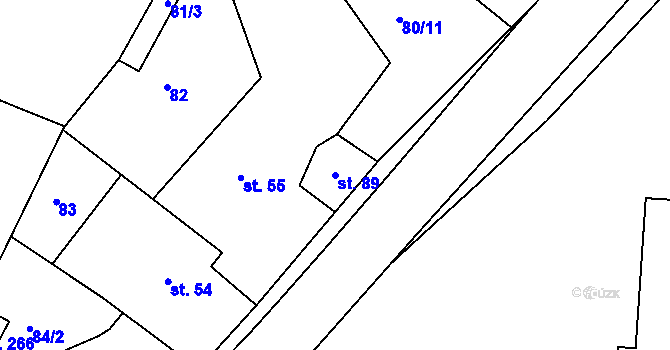 Parcela st. 89 v KÚ Netín, Katastrální mapa