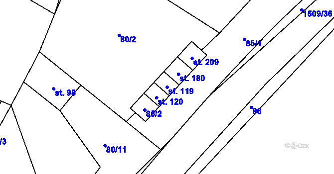 Parcela st. 119 v KÚ Netín, Katastrální mapa