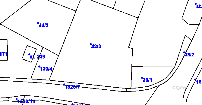 Parcela st. 42/1 v KÚ Netín, Katastrální mapa