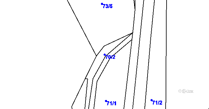Parcela st. 70/2 v KÚ Netín, Katastrální mapa