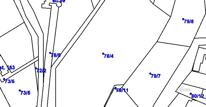 Parcela st. 78/4 v KÚ Netín, Katastrální mapa