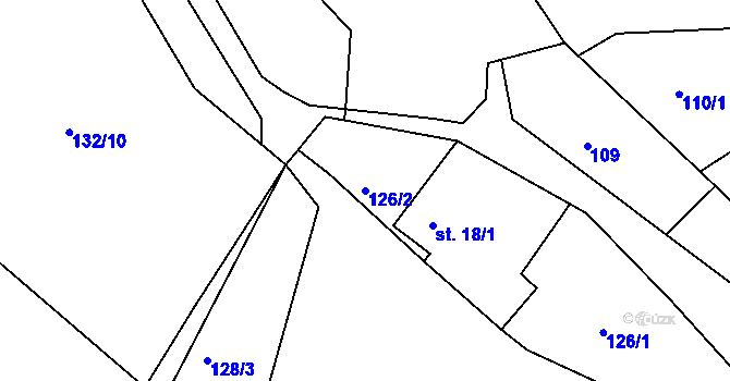 Parcela st. 126/2 v KÚ Netín, Katastrální mapa