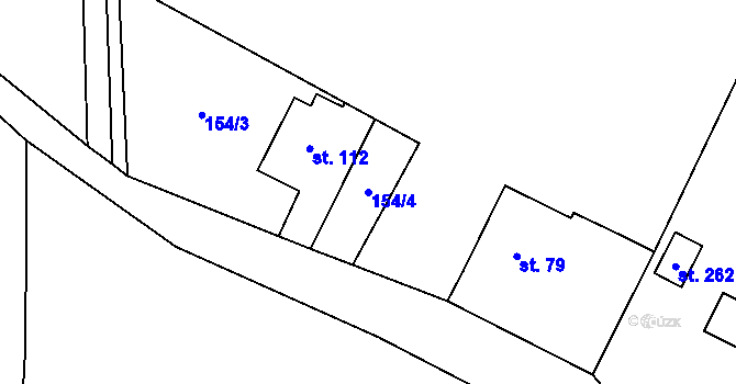 Parcela st. 154/4 v KÚ Netín, Katastrální mapa