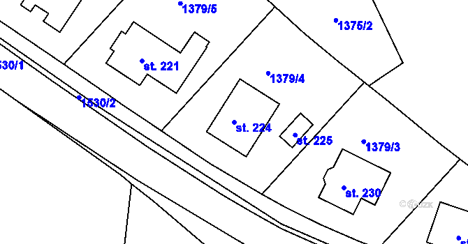 Parcela st. 224 v KÚ Netín, Katastrální mapa