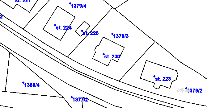 Parcela st. 230 v KÚ Netín, Katastrální mapa