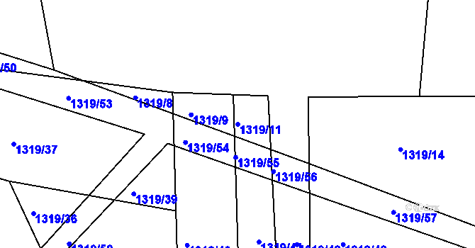 Parcela st. 1319/11 v KÚ Netín, Katastrální mapa