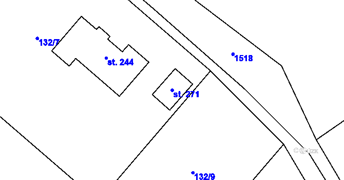 Parcela st. 271 v KÚ Netín, Katastrální mapa
