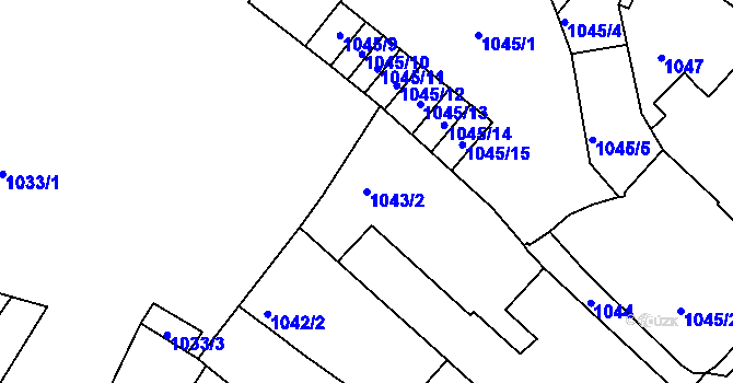 Parcela st. 1043/2 v KÚ Netolice, Katastrální mapa