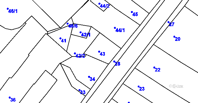 Parcela st. 43 v KÚ Netolice, Katastrální mapa