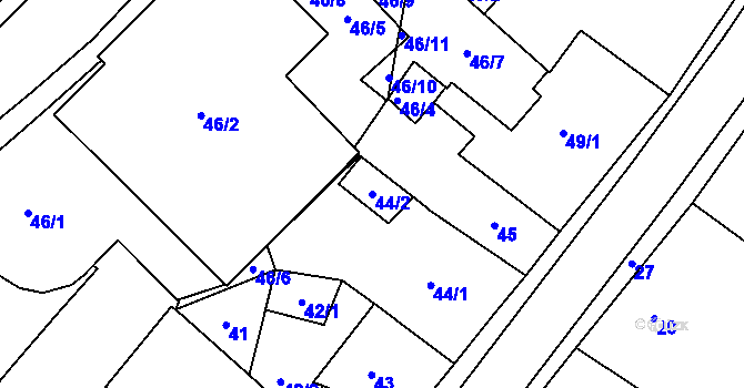Parcela st. 44/2 v KÚ Netolice, Katastrální mapa