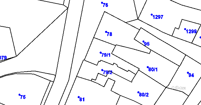 Parcela st. 79/1 v KÚ Netolice, Katastrální mapa