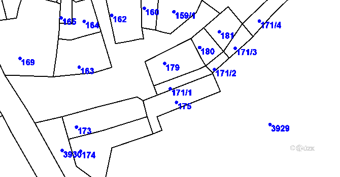 Parcela st. 171/1 v KÚ Netolice, Katastrální mapa