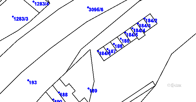 Parcela st. 184/6 v KÚ Netolice, Katastrální mapa
