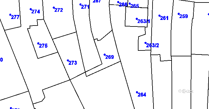 Parcela st. 269 v KÚ Netolice, Katastrální mapa