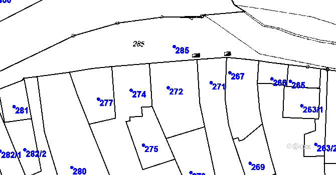 Parcela st. 272 v KÚ Netolice, Katastrální mapa
