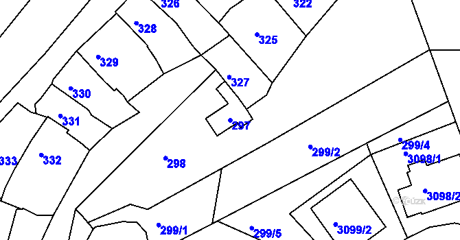 Parcela st. 297 v KÚ Netolice, Katastrální mapa