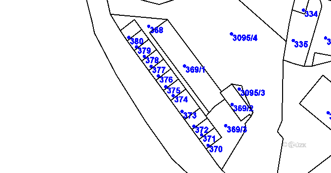 Parcela st. 375 v KÚ Netolice, Katastrální mapa