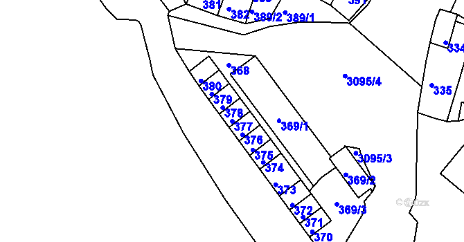 Parcela st. 377 v KÚ Netolice, Katastrální mapa