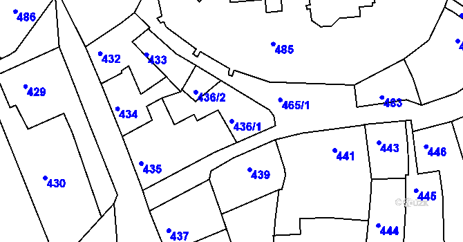 Parcela st. 436/1 v KÚ Netolice, Katastrální mapa